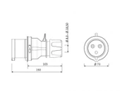 Bemis 3*32A IP44 Düz Fiş BC1-3403-2011 thumbnail 2