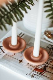 Tall Beton Terracotta 2li Şamdan Mumluk thumbnail 1
