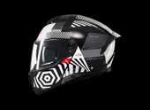 KASK MT ATOM 2 STRANGE B2 ÇENE AÇILIR SİYAH/BEYAZ thumbnail 1