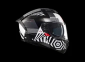 KASK MT ATOM 2 STRANGE B2 ÇENE AÇILIR SİYAH/BEYAZ thumbnail 4