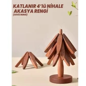 Mucit Home  Ağaç Şeklinde Bambu Nihale Pratik Katlanır  Bambu Bardak Altlığı thumbnail 1
