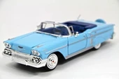 1958 Chevrolet Impala Mavi 1/24 Model Araba thumbnail 1