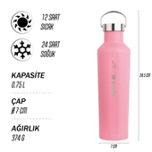 Igloo Pentagon Termos 750ml-PEMBE thumbnail 9