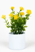 3 Adet Mini Beyaz Saksıda Yapay Çiçek Seti thumbnail 9
