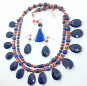 2253 Lapislazuli el yapımı küpe thumbnail 8