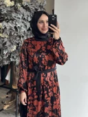 Misswhence Desenli Cupra İpek Elbise 37832 thumbnail 9