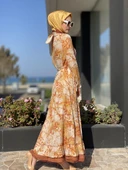 Misswhence Desenli İpek Elbise 35808 thumbnail 3