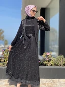 Misswhence Desenli İpek Elbise 35808 thumbnail 6