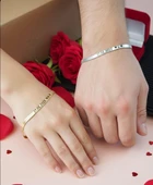 Yazılı Çift Çelik Bileklik Sns098 thumbnail 1