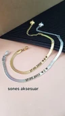 Yazılı Çift Çelik Bileklik Sns098 thumbnail 2