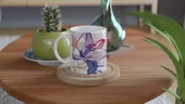 Pembe Lale Çizimli Kupa Bardak thumbnail 4