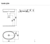 LP160 Loop Oval Çanak Lavabo 40x60 cm Mat Siyah thumbnail 6