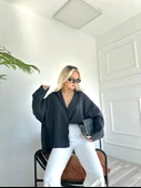 Kadın Oversize Gömlek Siyah thumbnail 1