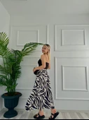 Kadın Zebra Desenli Etek Bej thumbnail 1