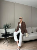 Kadın Blazer Ceket Kahverengi thumbnail 3