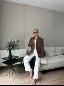 Kadın Blazer Ceket Kahverengi thumbnail 1