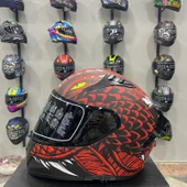 MTS M-801 SNAKE Full Face DRAGLAX RED thumbnail 1