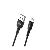 Linktech K601 Safe USB - iPh Lightning 3A Data ve Şarj Kablosu 1mt Siyah thumbnail 1