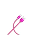 SUNİX 3a Soft Kablo Lightning Şarj Ve Data Kablosu Pembe Sc-03 thumbnail 2