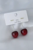 Gold Renk Kiraz Model Kadın Küpe thumbnail 3