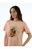 Somon Baskılı Üzeri Boncuklu T Shirt thumbnail 4