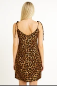 Sarı Gri Yazlık Mini Leopar Elbise thumbnail 3