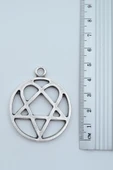 Heartagram Gümüş Kaplama Kolye Ucu thumbnail 2