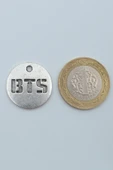 BTS Madalyon Gümüş Kaplama Örme Zincir Kolye thumbnail 4