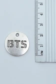 BTS Madalyon Gümüş Kaplama Örme Zincir Kolye thumbnail 3