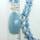 2012 Akuamarin gümüş(925) el yapımı kolye thumbnail 3