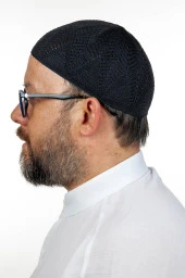 Berra Çelik Örme Dantel Namaz Takkesi Lacivert 1 Adet thumbnail 2