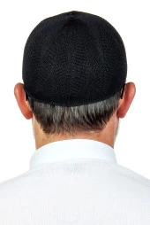 Berra Çelik Örme Dantel Namaz Takkesi Siyah 1 Adet thumbnail 3