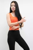 Moda Çizgi Triko Atlet Turuncu thumbnail 3