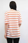 Çizgili Penye Tshirt Turuncu thumbnail 3