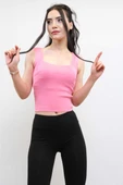 Moda Çizgi Triko Atlet Pembe thumbnail 1