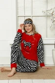 Moda Çizgi Polar Kadın Pijama Takımı thumbnail 3