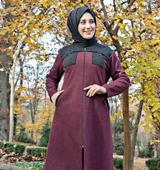 Omuzu Parçalı Vişne Tesettür Kap thumbnail 1