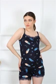 Moda Çizgi Kadın İp Askılı Şortlu Takım 3597 thumbnail 1