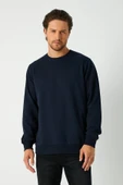 Erkek Lacivert Basic Bisiklet Yaka Sweatshirt thumbnail 6