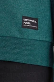 Kadın Yeşil Kapüşonlu Basic Örme Sweatshirt thumbnail 6