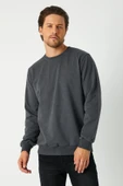 Erkek Antrasit Basic Bisiklet Yaka Sweatshirt thumbnail 2