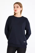Kadın Lacivert Renk Basic Bisiklet Yaka Sweatshirt thumbnail 1