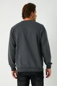Erkek Antrasit Basic Bisiklet Yaka Sweatshirt thumbnail 5