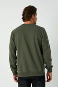 Erkek Haki Basic Bisiklet Yaka Sweatshirt thumbnail 6
