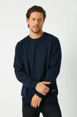 Erkek Lacivert Basic Bisiklet Yaka Sweatshirt thumbnail 4