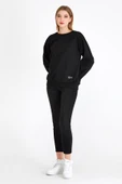 Kadın Siyah Renk Basic Bisiklet Yaka Sweatshirt thumbnail 4