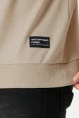 Erkek Bej Basic Bisiklet Yaka Sweatshirt thumbnail 5
