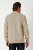Erkek Bej Basic Bisiklet Yaka Sweatshirt thumbnail 6