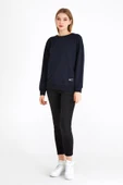 Kadın Lacivert Renk Basic Bisiklet Yaka Sweatshirt thumbnail 5