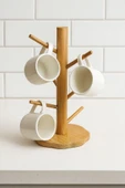 Bambu Fincan Rafı, Bambu Bardaklık (35CM) thumbnail 1
